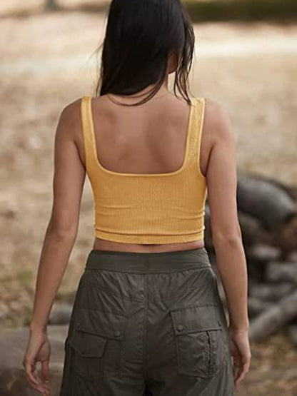 Casual Solid Thread Short Vest