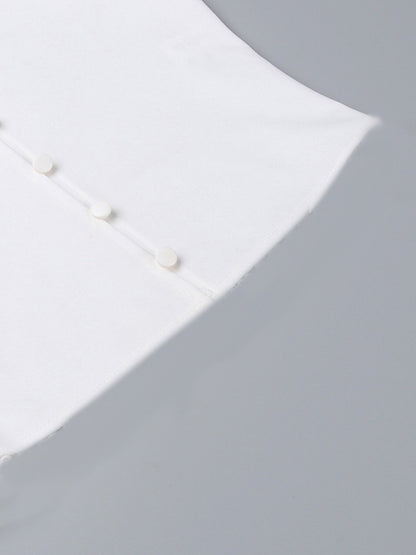 Elegant Sling Lace Solid Button Vest Top