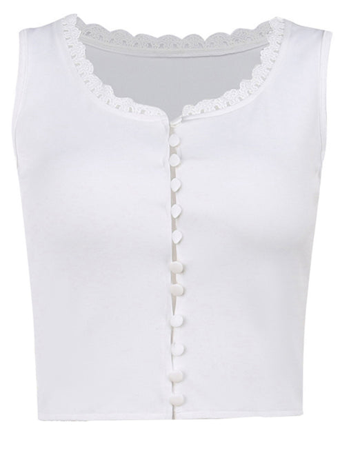 Mocha Charm Button Vest Top main image 0