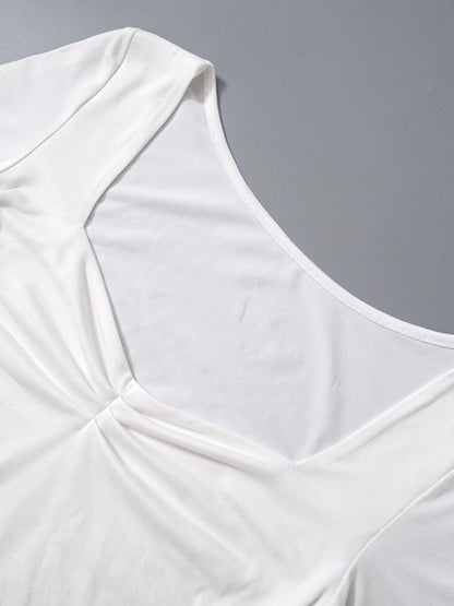 Elegant Long Sleeve Side Slit T Shirt